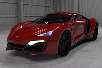 create a highquality 3d model of the lykan hypersport car, interior and exterior