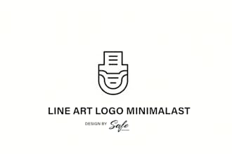 create unique line art, logo design, minimalist, professional vector, line art
