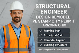 structural engineer structural design remodel pe stamp city permit arizona ohio