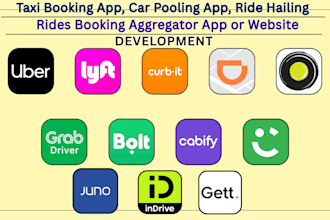taxi booking app, car pooling app, ride hailing aggregator app or website
