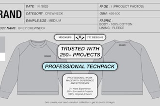create a professional techpack for your clothing brand