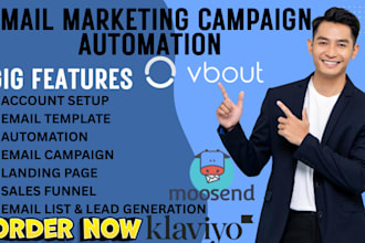setup email marketing campaign automation via moosend engagebay ominisend vbout