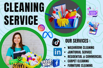 do social media marketing for commercial cleaning office, home cleaning services