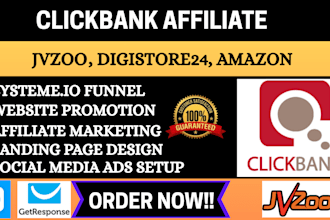 setup clickbank amazon affiliate marketing sales funnel, jvzoo digistore