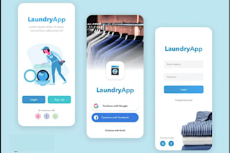 develop laundry app and website, with home service, pickup, delivery, booking