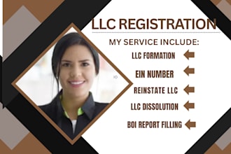 register or dissolve llc professionally with fast US business filling, apply ein