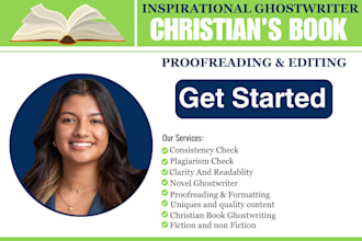 review, edit, proofread, ghostwrite your christian book, novel, formatting