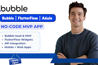 develop bubble saas bubble mvp bubble marketplace app flutterflow adalo expert