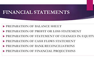 prepare financial statements, balance sheets, and income statements