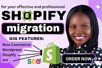 build shopify website, migrate wordpress website, wix to shopify migration