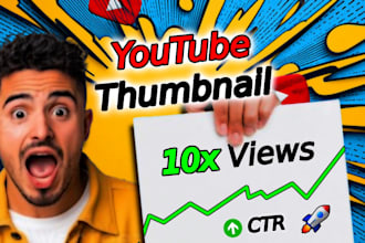design compelling clickbait youtube thumbnail in 1 hour