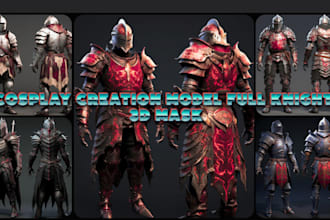 sculpt custom wearable 3d cosplay creation model full knight armor model 3d mask