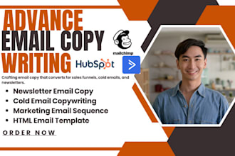 write converting email copywriting for sales funnel, cold emails and newsletter