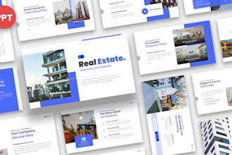 design a modern sales presentation for real estate in powerpoint or google slide