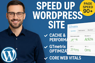 optimize wordpress speed and performance with cache and gtmetrix tuning core web