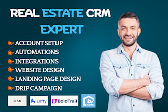 setup real estate crm, lofty crm, kvcore,  boldtrail, follow up boss, chime, idx