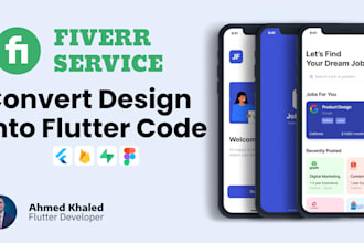 design flutter screens and fix bugs and errors