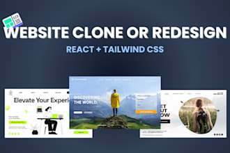 clone or redesign any website in react and tailwind CSS
