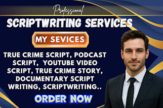 research and write your truecrime script podcast script true crime youtubescript