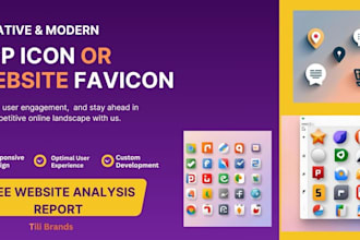 design modern flat favicon, custom website icon fast delivery
