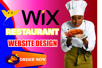 design wix restaurant website with online ordering, menu integration for