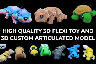 3d bjd articulated action figure flexi toy 2d to 3d conversion for 3d printing