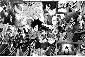 do anime manga comic in manga style, webcomic webtoon comic page, nsfw comic art
