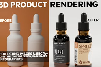 create realistic 3d models, product mockups, and professional 3d designs