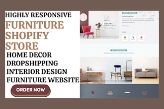 design furniture shopify store home decor interior design dropshipping website