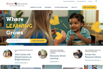design kindergarten website daycare children preschool book educational website