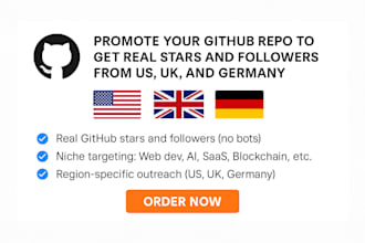 promote your github repo to get real stars and followers from US, UK and german