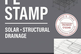 provide pe stamp solar drainage structural plans ca il VA wa tx fl