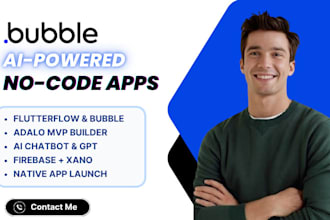 build no code mobile app with appmysite, flutterflow, bubble or adalo developer