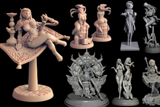 sculpt 3d miniature figure convert 2d to 3d model miniature tabletop model print