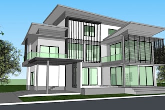 create high quality 3d industrial renders for warehouse, factory and site plans