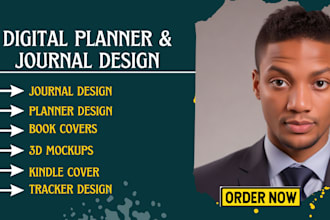 design digital canva editable journal, planner, workbook, design one pager flyer