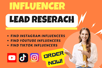 find niche specific influencer email lists from instagram, youtube, tiktok
