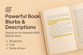 write your blurb for your book or e book