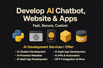 develop ai chatbot, ai website, ai mobile app, ai saas app, ai software, openai
