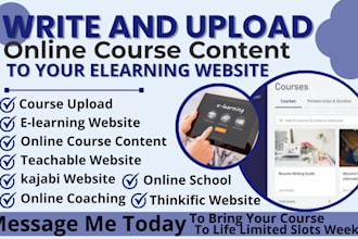 write and uploads online course content to your elearning website