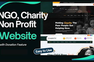 develop charity website, donation website, non profit and ngo website