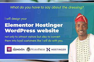 design wordpress website development elementor website design hostinger website