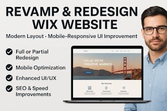 revamp redesign update wix websit modern layout mobile responsive ui improvement