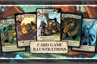 create custom card illustration card game design card design card game template
