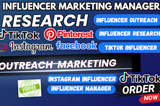 be your influencer manager for instagram facebook marketing campaign outreach