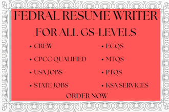 deliver ats federal resume writing service, ksa, ecqs, mtqs, ptqs for usajobs