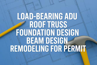 load bearing adu roof truss foundation design beam design remodeling for permit