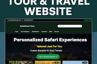 design and build a modern tour and travel website