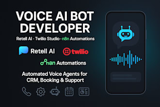 develop voice ai bot retell ai agent twillo studio n8n developer voice agent