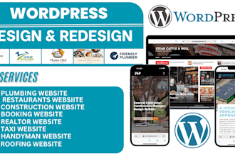 design restaurant, taxi websites with online ordering, booking wordpress